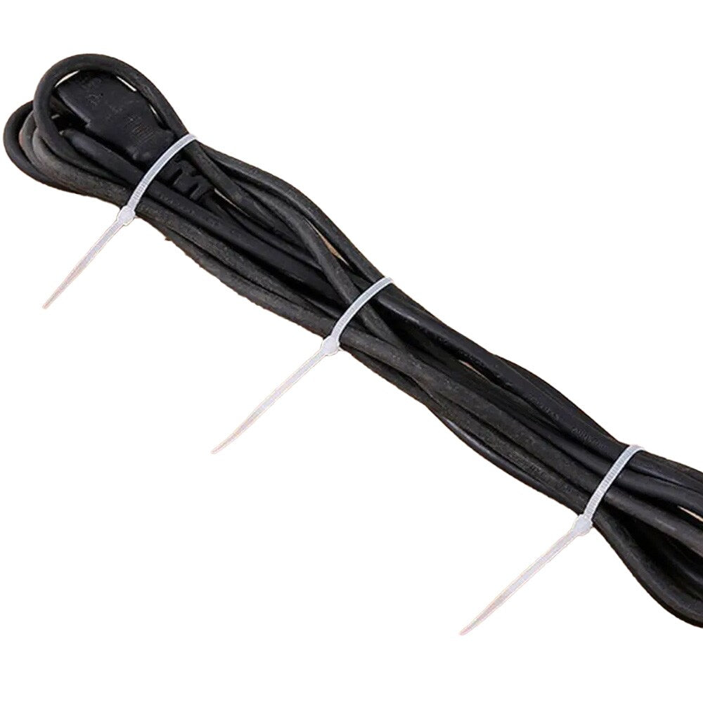 Lot de 500 serre-câbles de 8 po - Serre-câbles zippés en nylon/plastique blanc de taille moyenne