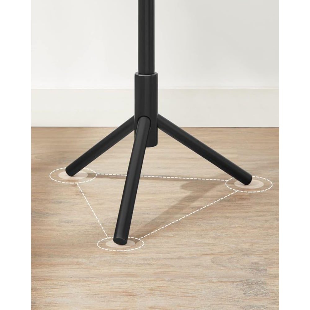 Adjustable Free-standing Coat Rack with 8 Hooks & 3 Height Options, Black