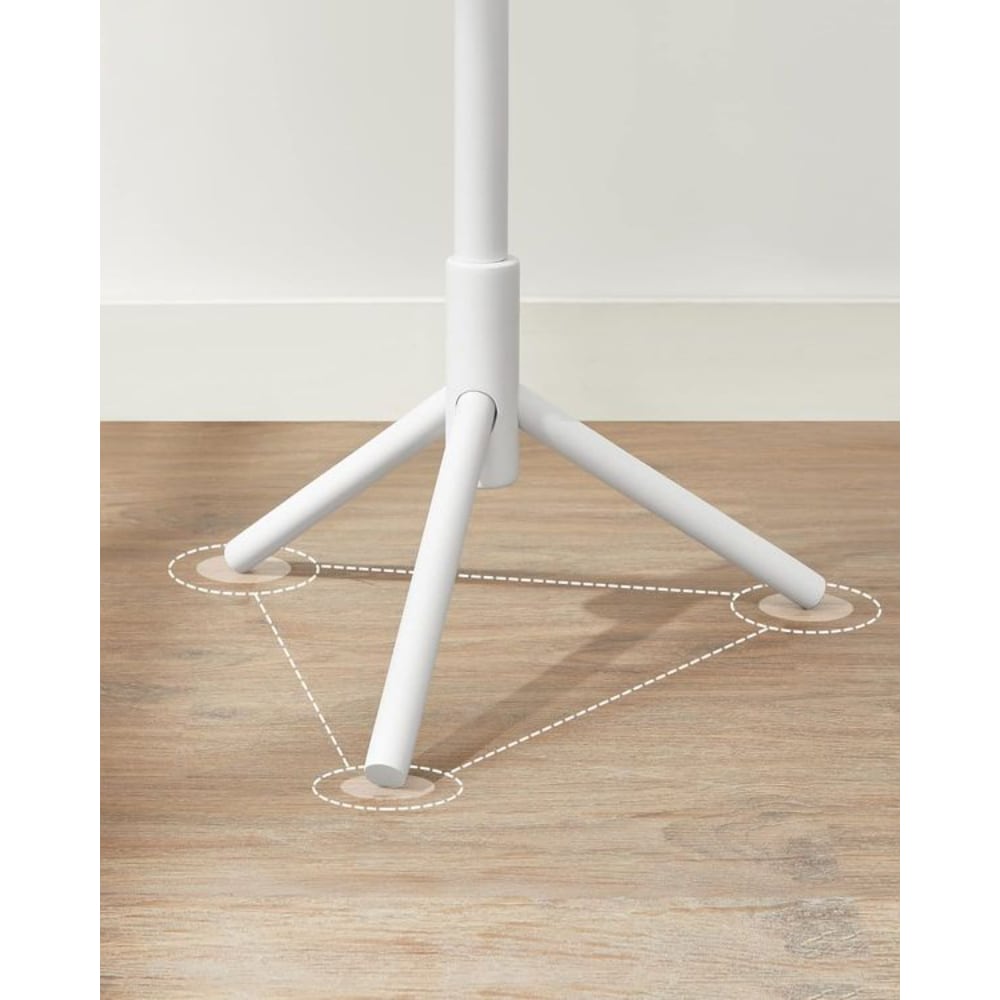 Adjustable Free-standing Coat Rack with 8 Hooks & 3 Height Options, White