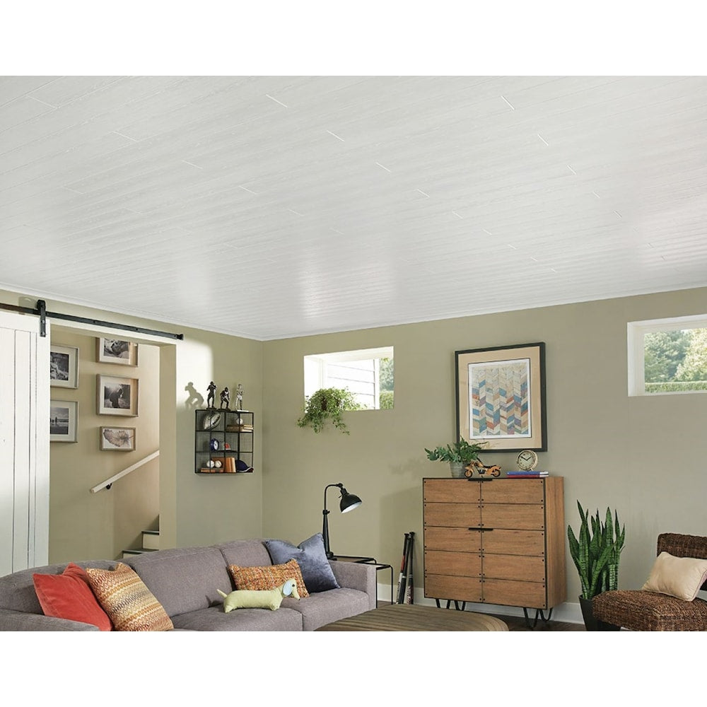 Armstrong Ceilings 5 inch. x 84 inch. Woodhaven 1140 Classic White Plank (Sold by Case - Pack of 10)