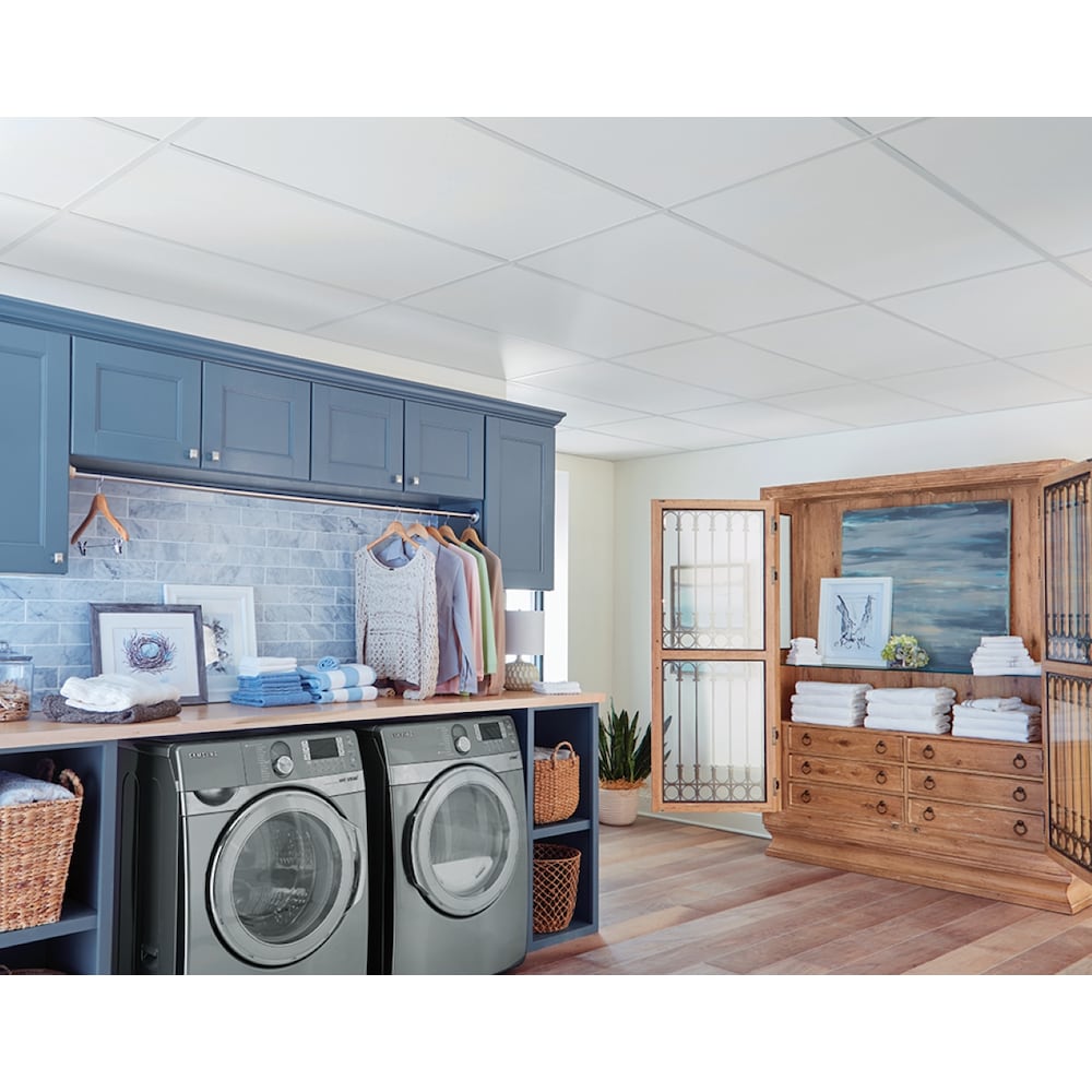 Armstrong Ceilings 2 ft. x 4 ft. Plain White 280 Lay-in Ceiling Panel (Sold by Case - Pack of 8)