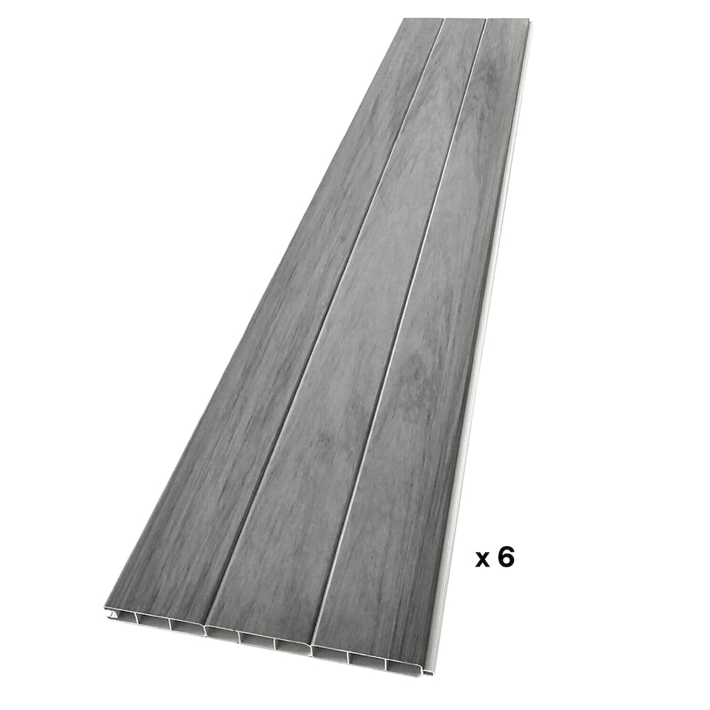 6' x 6' Vinyl Woodgrain Fence Panel Kit Hazy Grey