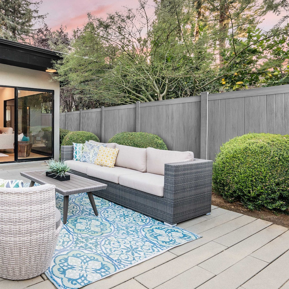 4' x 6' Vinyl Woodgrain Pre-Assembled Self-Closing Fence Gate Hazy Grey