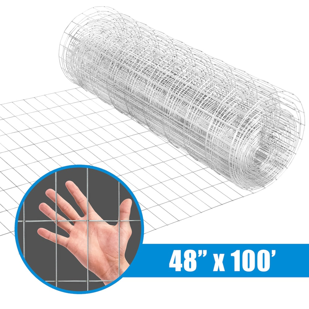 2 inch x 4 inch 4 ft. x 100 ft. 12.5-Gauge Galvanized Welded Fence