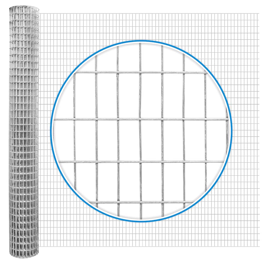 1 inch x 1/2 inch 2 ft. x 100 ft. 16-Gauge Galvanized Welded Fence