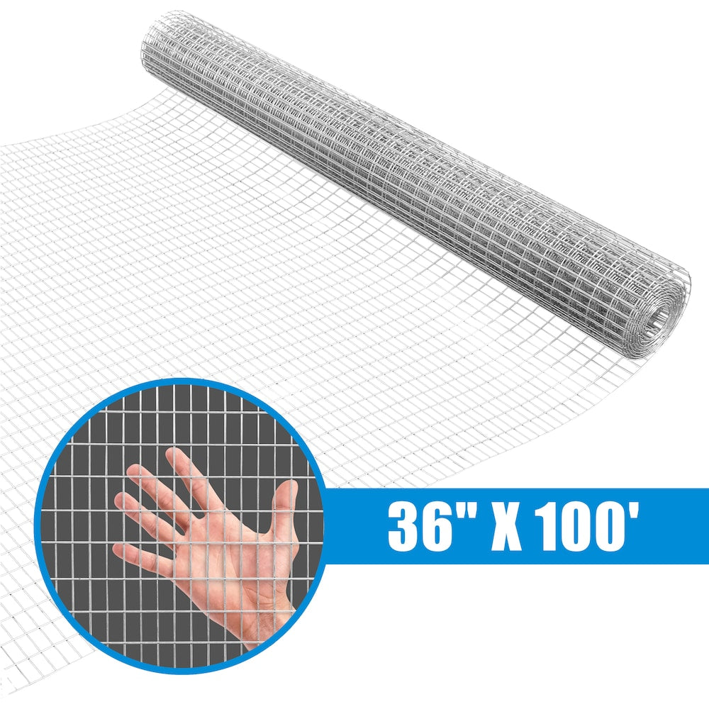 1 inch x 1/2 inch 3 ft. x 100 ft. 16-Gauge Galvanized Welded Fence