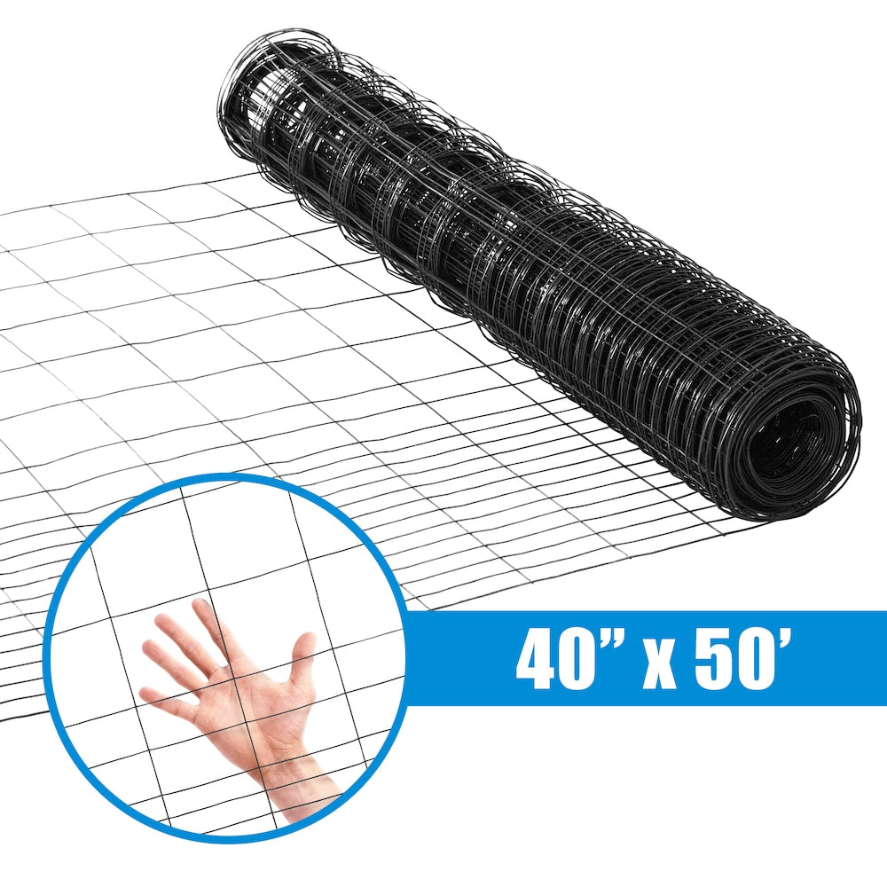 40-inch x 50ft. 16-Gauge Black PVC-Coated Rabbit Guard Fence