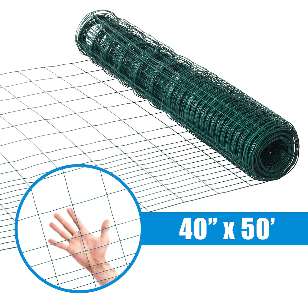 40-inch x 50ft. 16-Gauge Green PVC-Coated Rabbit Guard Fence