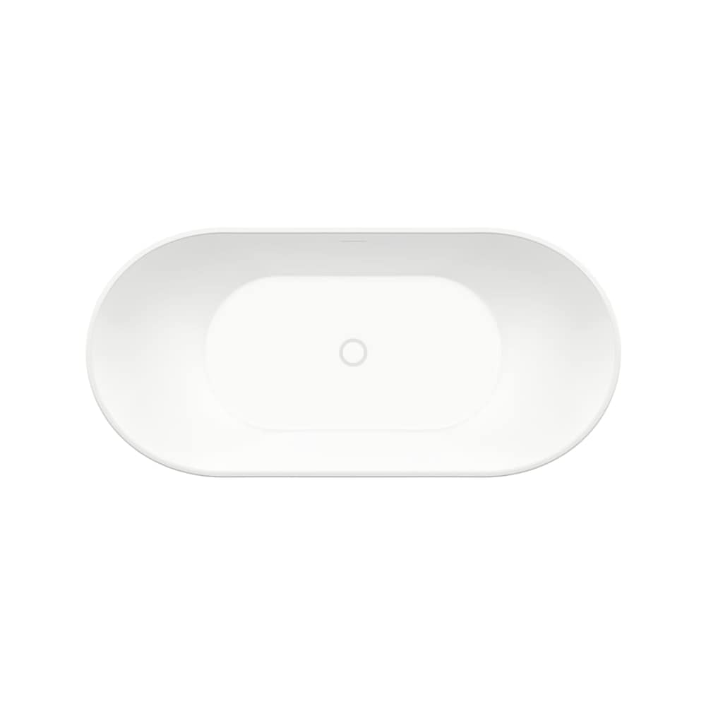 Mahaba 60 in. L x 28 5/8 in. W x 26 3/8 in. H 1-Piece Acrylic Freestanding Oval Center Drain Bathtub in White with 15 1/8 in. Soaking Depth