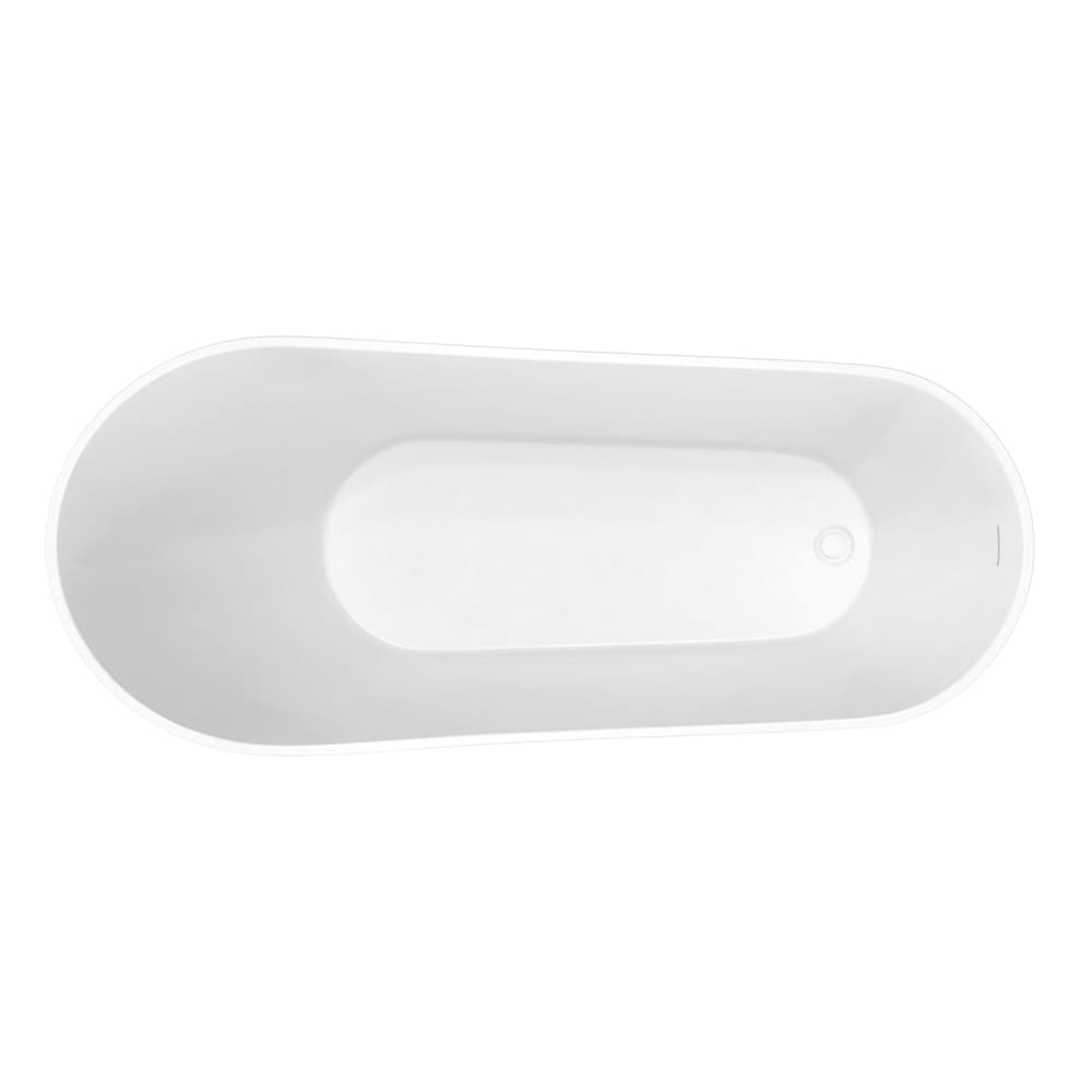 Soca 67 in. L x 28.75 in. W x 26 3/8 in. H 1-Piece Acrylic Freestanding Slipper/Oval End Drain Bathtub in White with 14.5 in. Soaking Depth