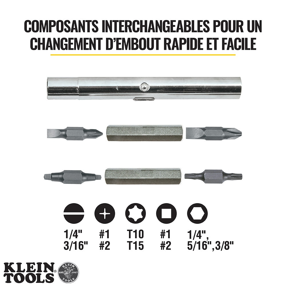 Jeu de tournevis multi-embouts / tourne-écrous, standard et court, 2 pièces