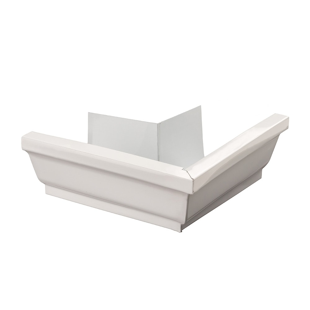 Mitre de gouttière d'angle extérieur en aluminium de 4 pouces en blanc Peak Pro Pack (20 pièces)