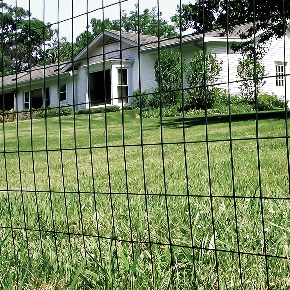 4 feet. x 50 feet. 16-Gauge Black PVC Coated Welded Wire Fence with Mesh Size 3 inch x 2 inch