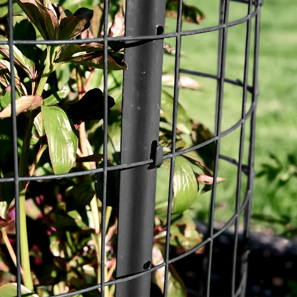 6 feet. x 50 feet. 16-Gauge Black PVC Coated Welded Wire Fence with Mesh Size 3 inch x 2 inch