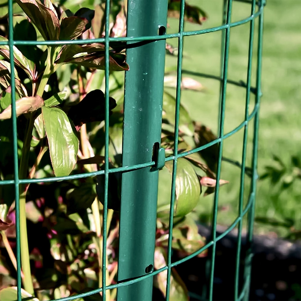 6 feet. x 50 feet. 16-Gauge Green PVC Coated Welded Wire Fence with Mesh Size 3 inch x 2 inch