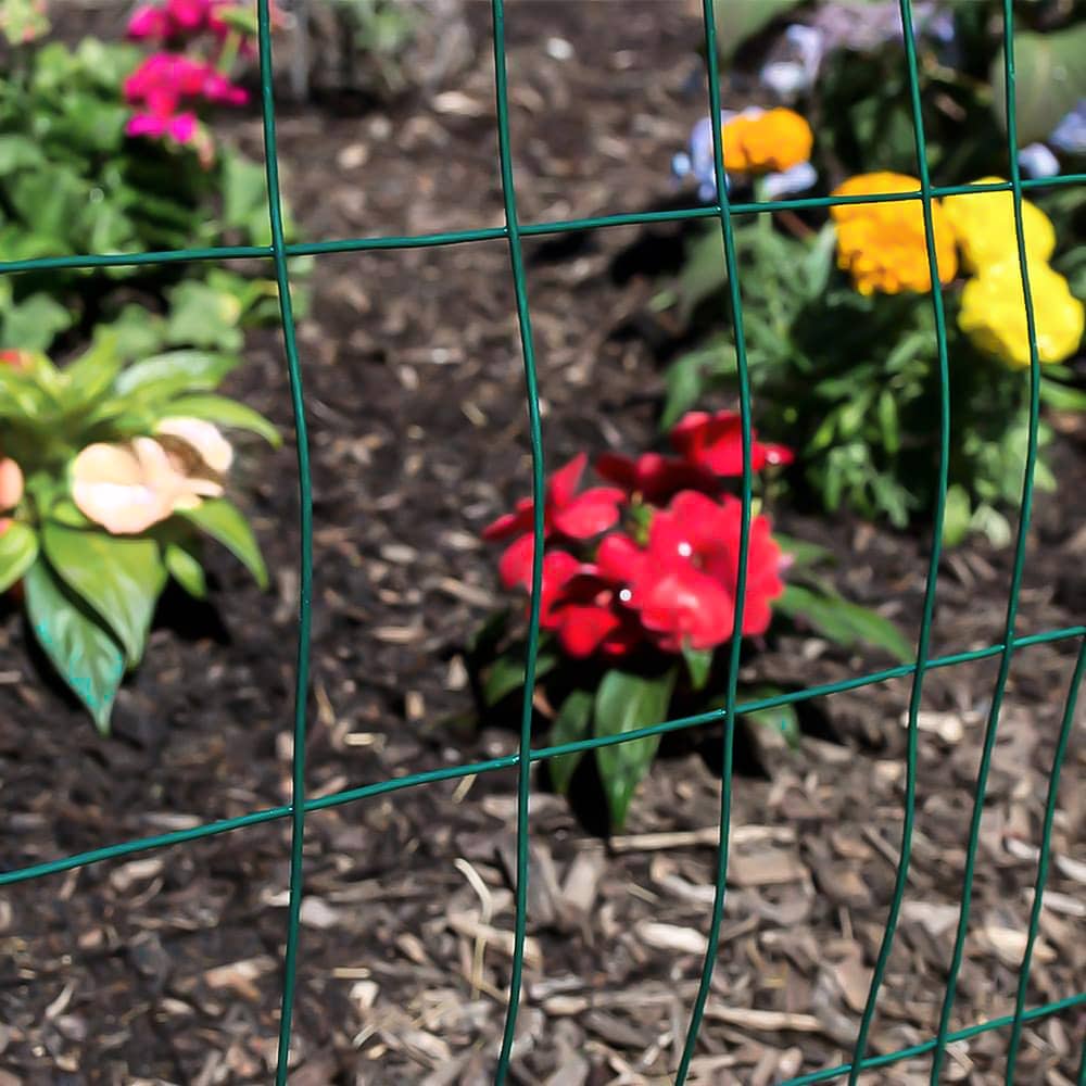 6 feet. x 50 feet. 16-Gauge Green PVC Coated Welded Wire Fence with Mesh Size 3 inch x 2 inch