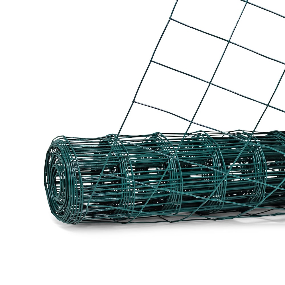 6 feet. x 50 feet. 16-Gauge Green PVC Coated Welded Wire Fence with Mesh Size 3 inch x 2 inch