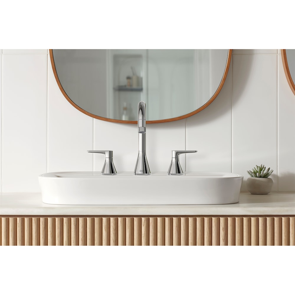 Robinet de salle de bain à deux poignées rétractables de 8 po avec poignées à levier en chrome poli Aspirations