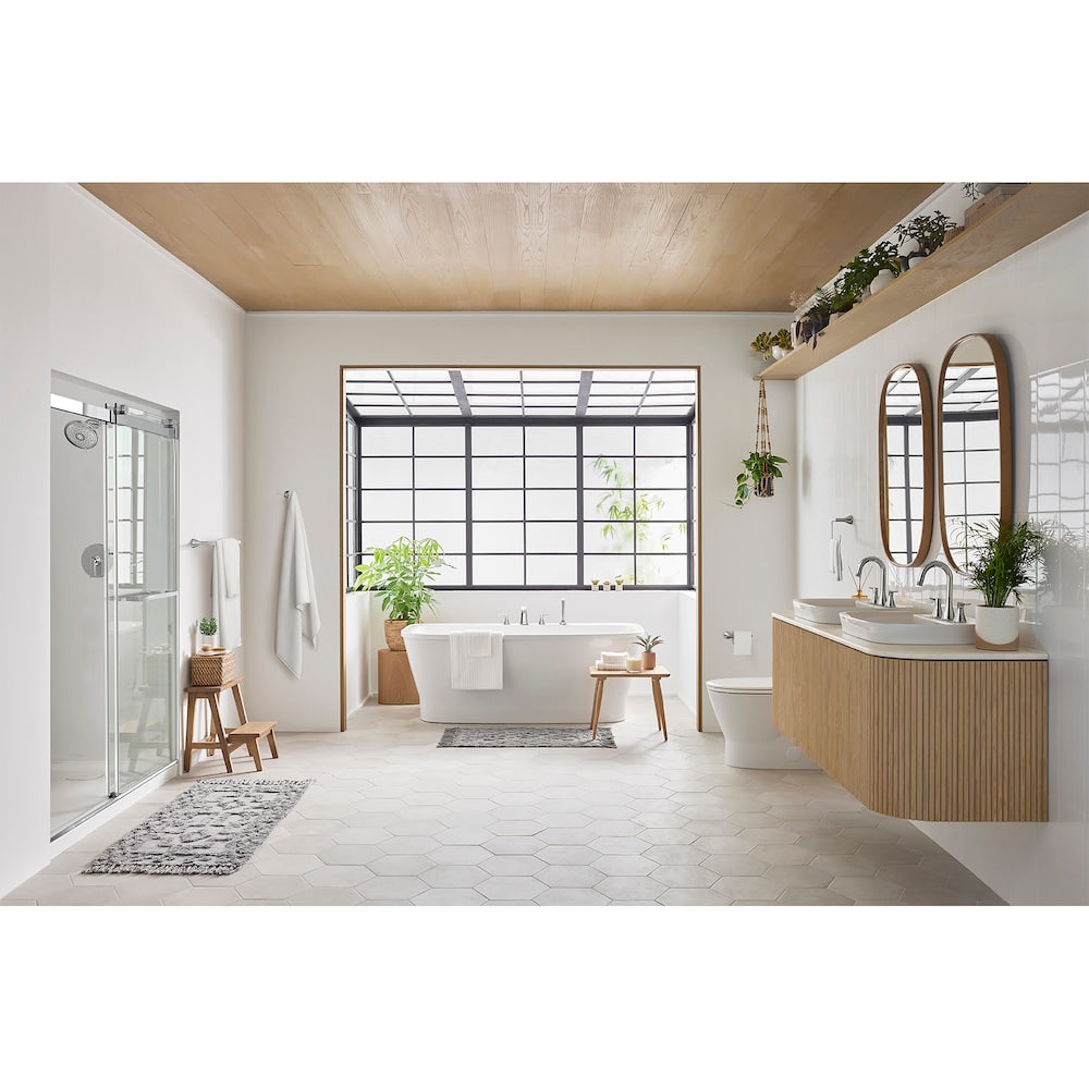 Robinet de salle de bain à deux poignées rétractables de 8 po avec poignées à levier en chrome poli Aspirations