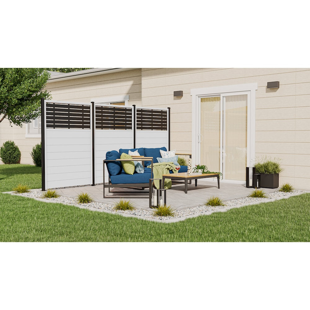 4' x 6' Vinyl Prvacy Fence Panel for 2'x4' Decoratave Panel Insert White