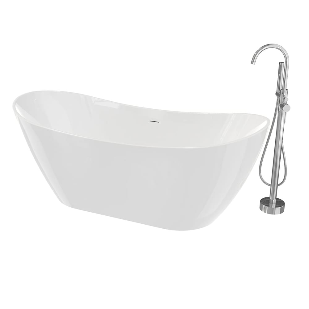 Linosa Single Handle Freestanding Bathtub Faucet/Tub Filler with Handheld Shower Head in Chrome