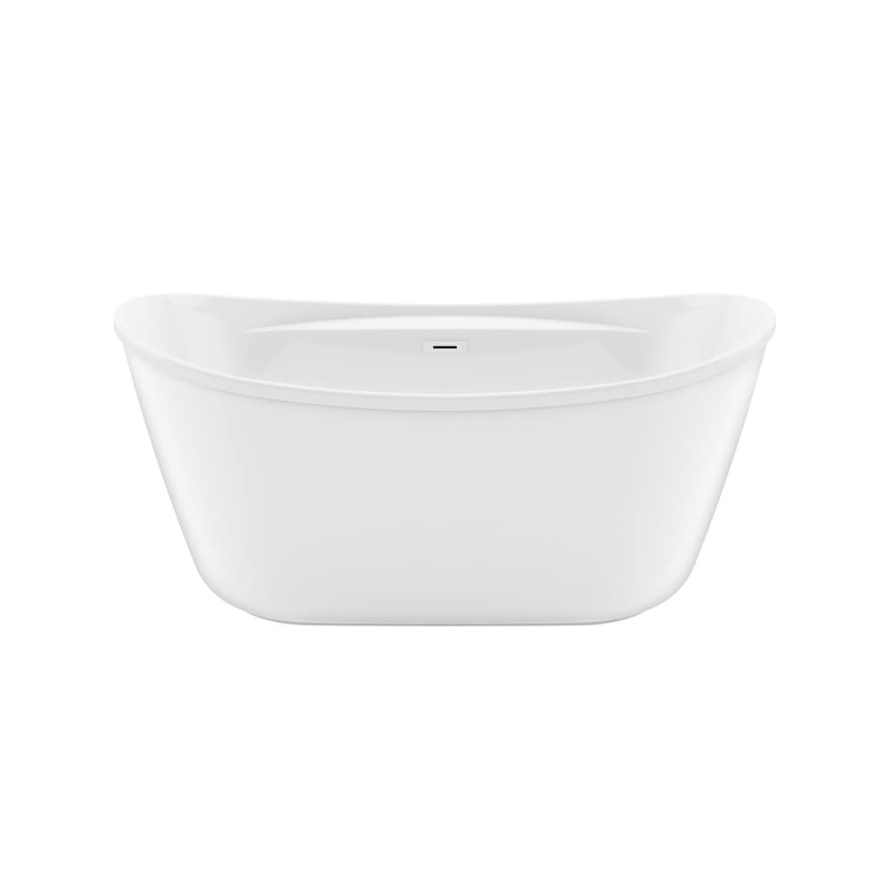 Suna 58 in. L x 32 in. W x 27 in. H 2-Piece AcrylX Oval Freestanding Bathtub, Center Drain, with Keros Single Handle Deckmounted Bathtub Faucet & Handheld Shower Head in Chrome