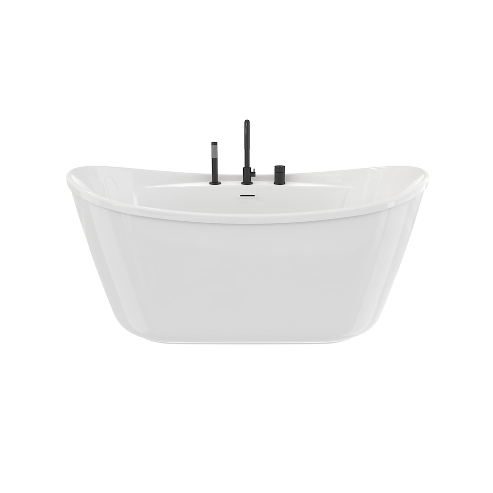 Keros Single Handle Deckmounted Bathtub Faucet/Tub Filler with Handheld Shower Head in Matte Black