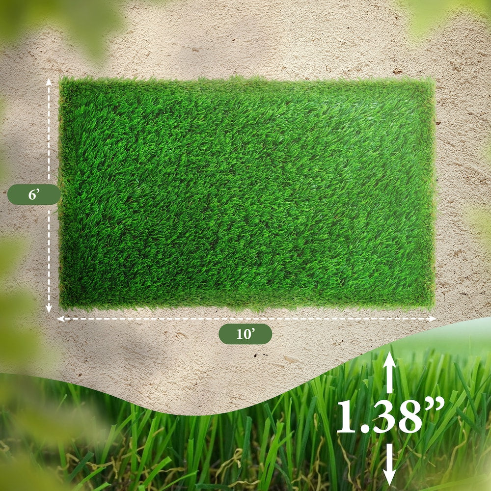 6 ft. x 10 ft. Artificial Grass, Grass Pad Mat for Pet Dogs, Indoor & Outdoor