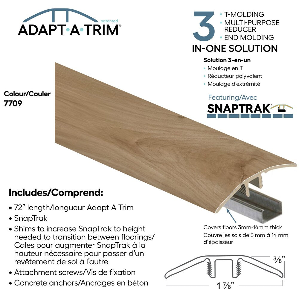 Adapt A Trim 3-in-1 Vinyl Reducer & Transition Molding Color 7709 1.85-inx.35-inx72-in