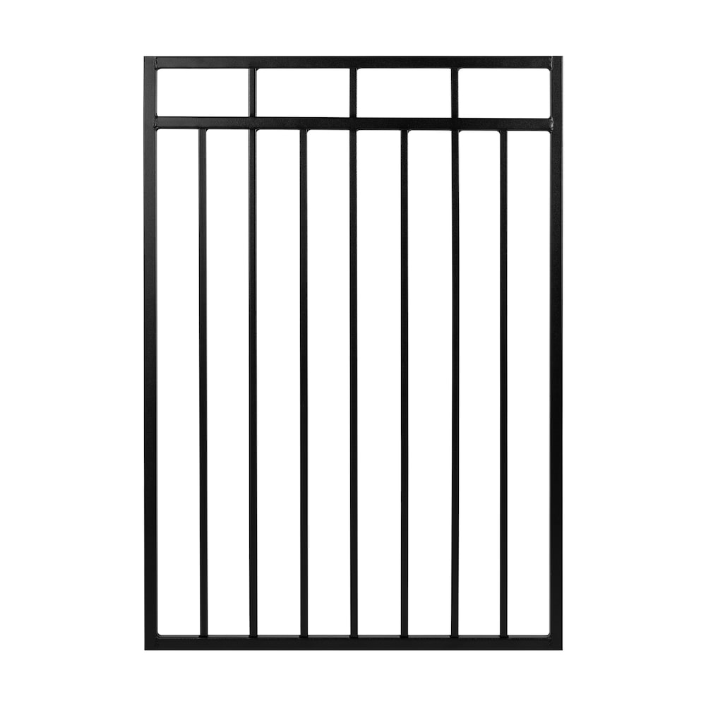 2.75 ft. x 3.83 ft. Benitoite Profile Black Iron Center Point Fence Gate