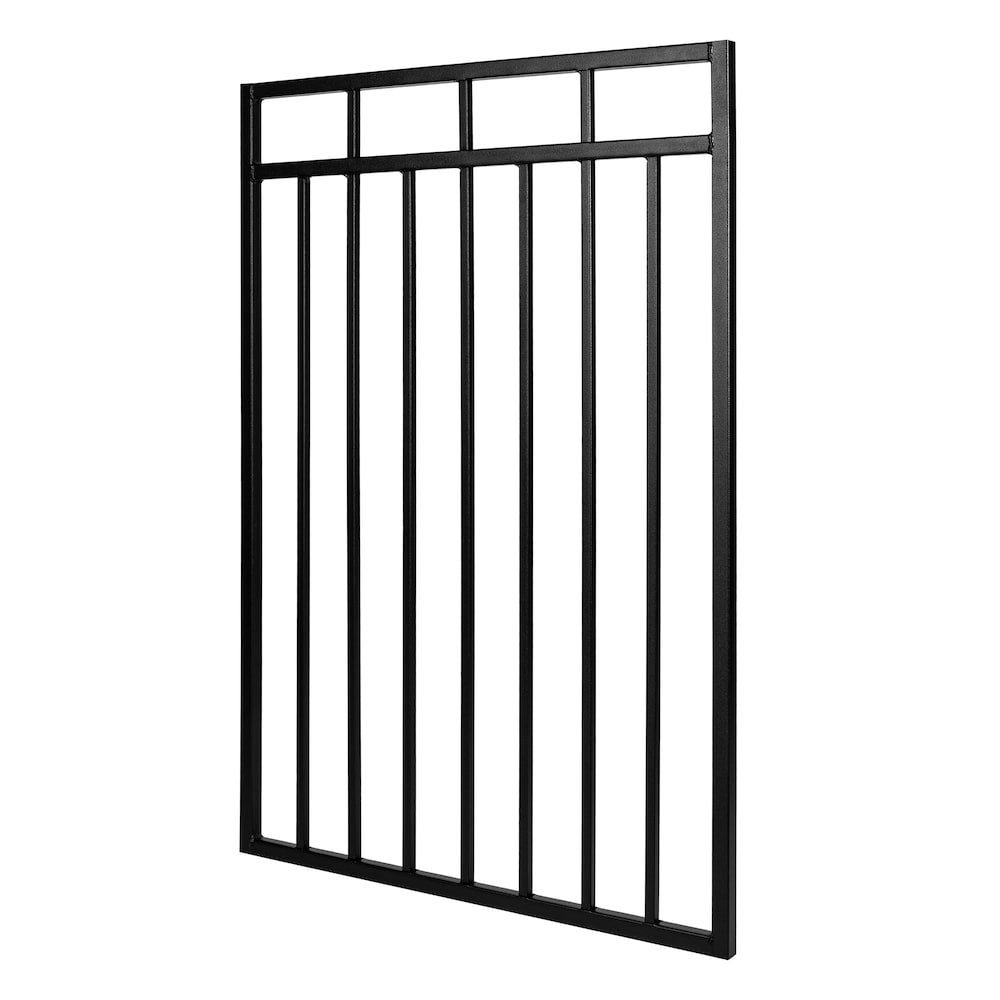 2.75 ft. x 3.83 ft. Benitoite Profile Black Iron Center Point Fence Gate