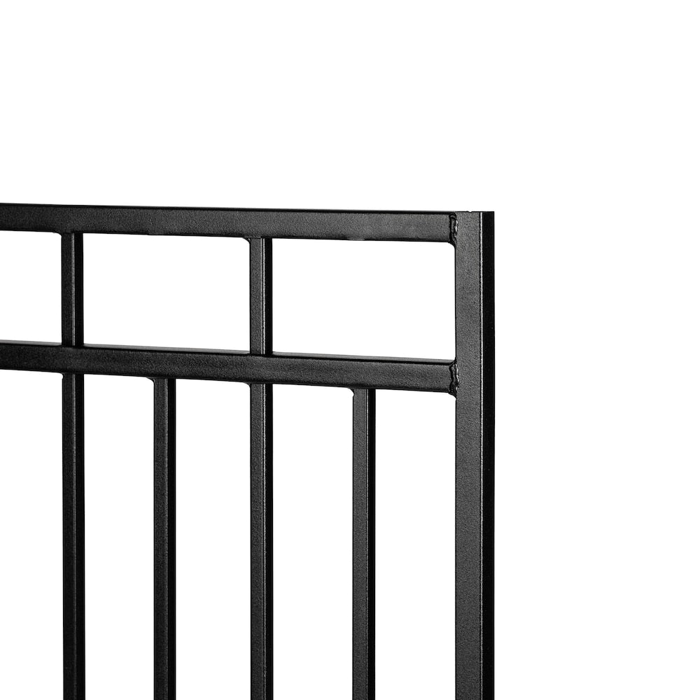 2.75 ft. x 3.83 ft. Benitoite Profile Black Iron Center Point Fence Gate