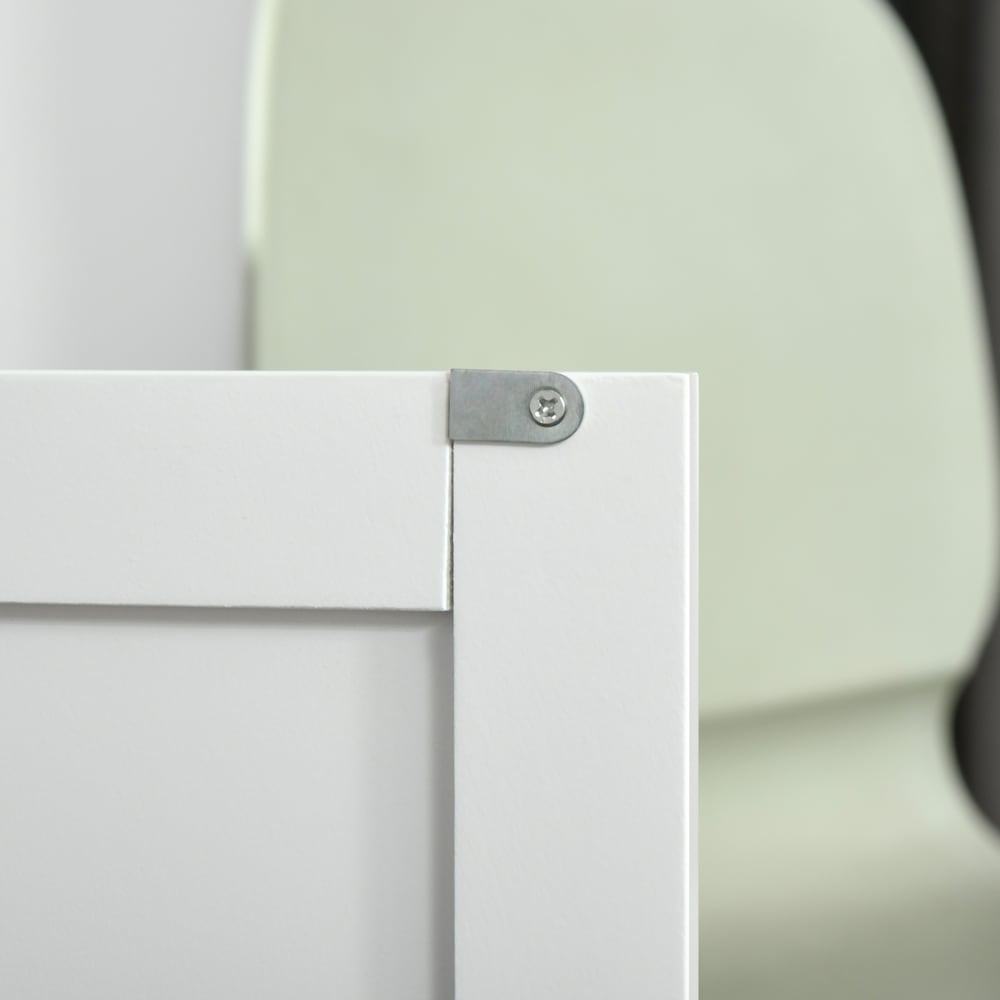 Chariot de cuisine à roulettes de 47,75 pouces de largeur avec porte-serviettes en blanc