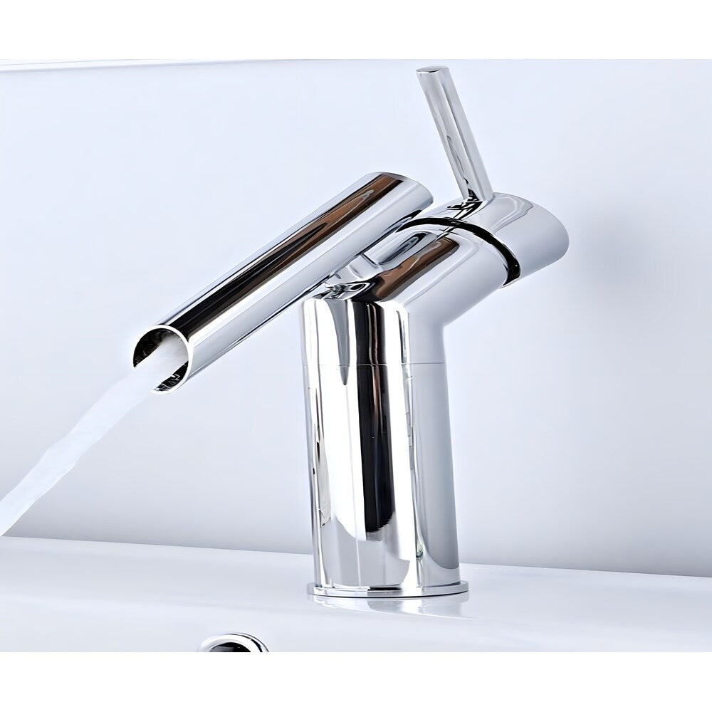Robinet Haven-C 1H en chrome avec bonde escamotable en chrome