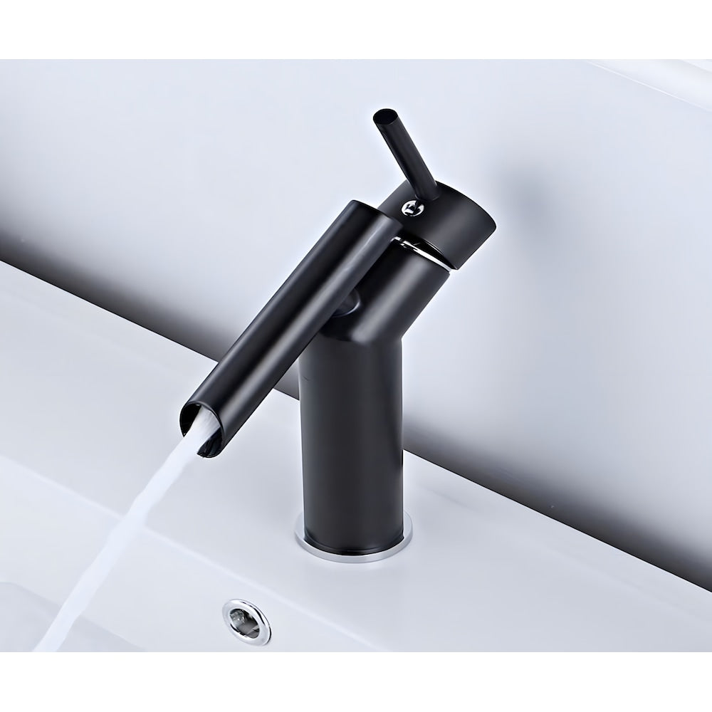 Haven-D 1H Faucet in Black with Pop Up Drain in Black