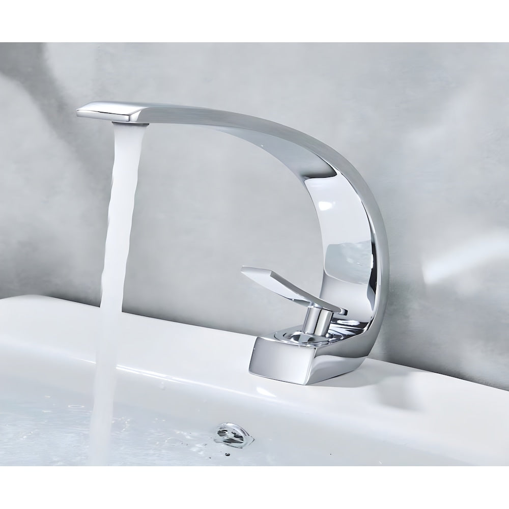 Island-A 1H Faucet in Chrome with Overflow Pop Up Drain in Chrome