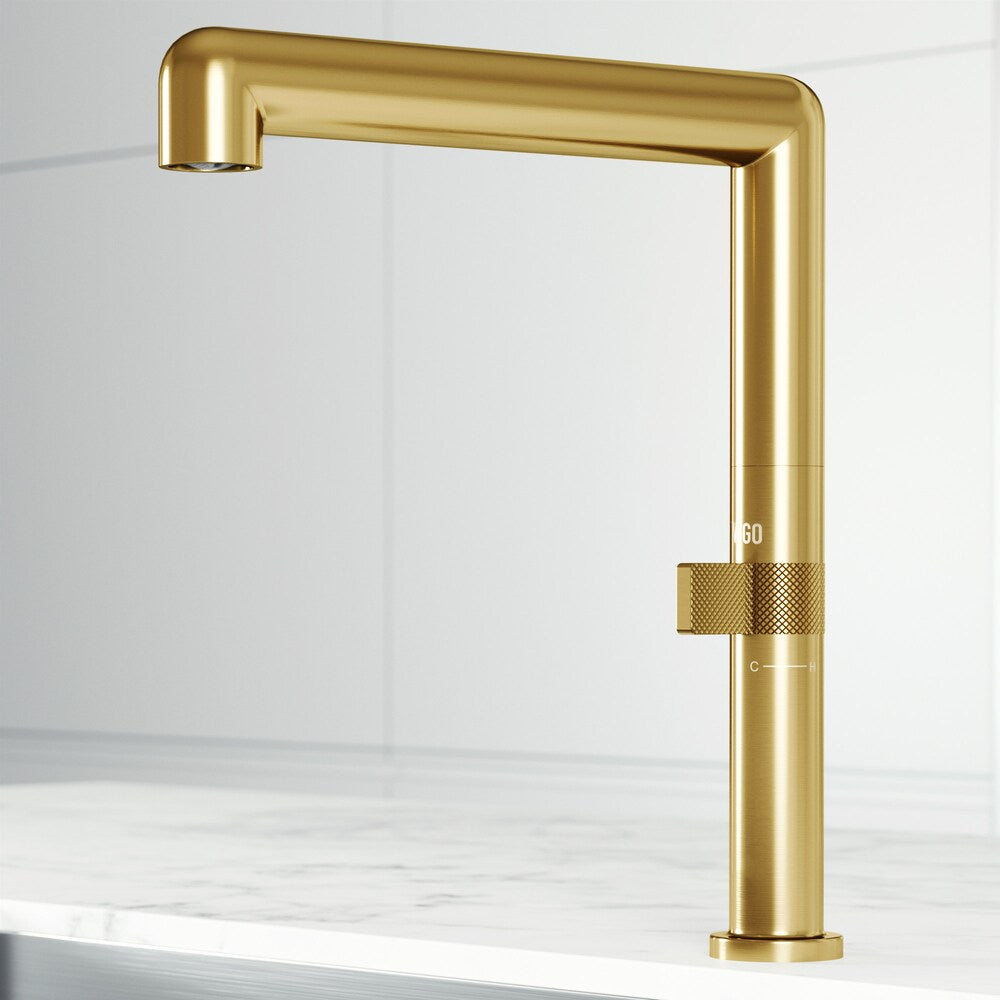 Jewel 11 in. H Single Handle Kitchen Bar Faucet in Matte Brushed Gold