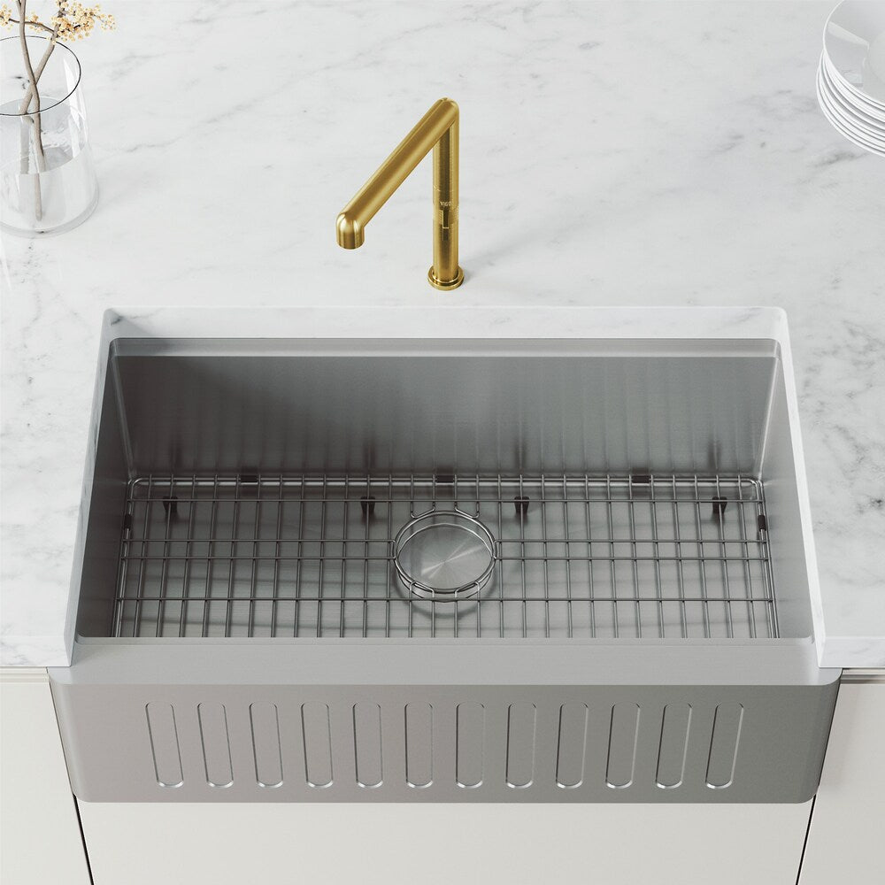 Jewel 11 in. H Single Handle Kitchen Bar Faucet in Matte Brushed Gold