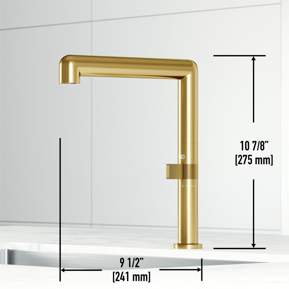 Jewel 11 in. H Single Handle Kitchen Bar Faucet in Matte Brushed Gold