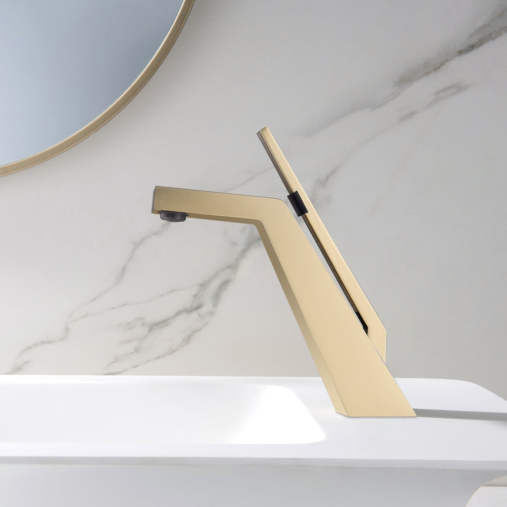 WBF1 Brushed Gold Single Hole Bathroom Sink Faucet with Single Handle