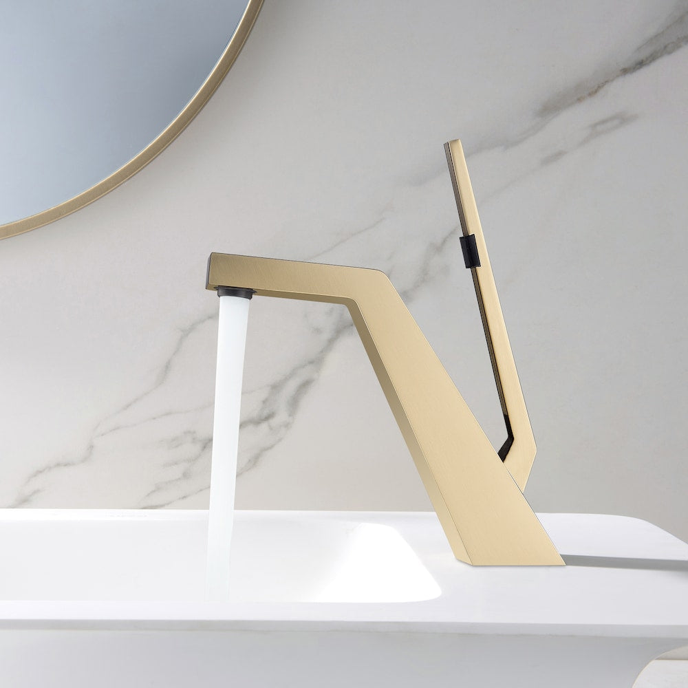 WBF1 Brushed Gold Single Hole Bathroom Sink Faucet with Single Handle