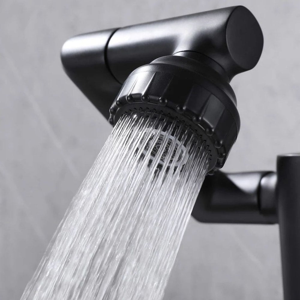 WBF3 Matte Black Single Hole Bathroom Sink Faucet with Single Handle and Swivel Spout