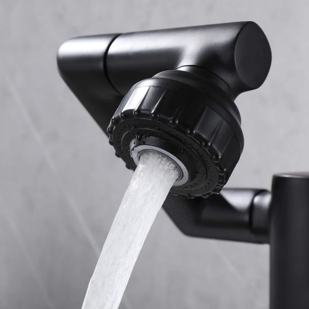 WBF3 Matte Black Single Hole Bathroom Sink Faucet with Single Handle and Swivel Spout
