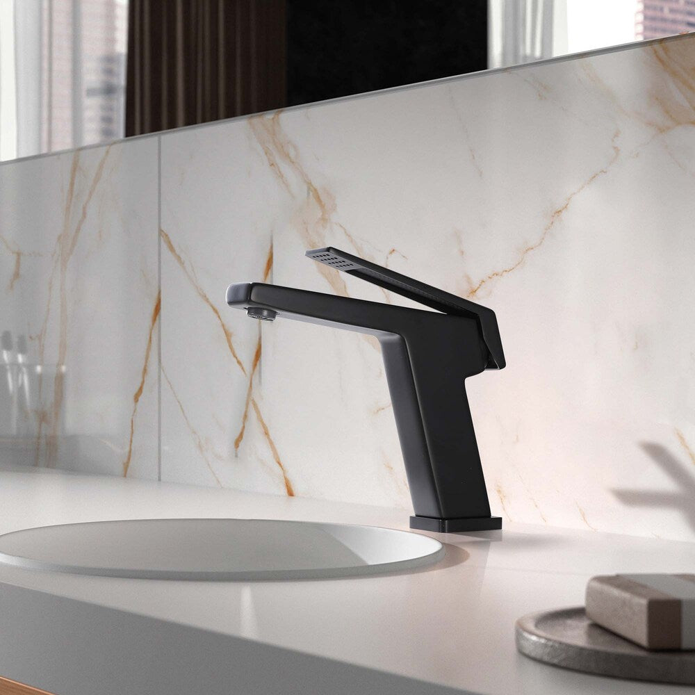 WBF4 Matte Black Single Hole Bathroom Sink Faucet with Single Handle