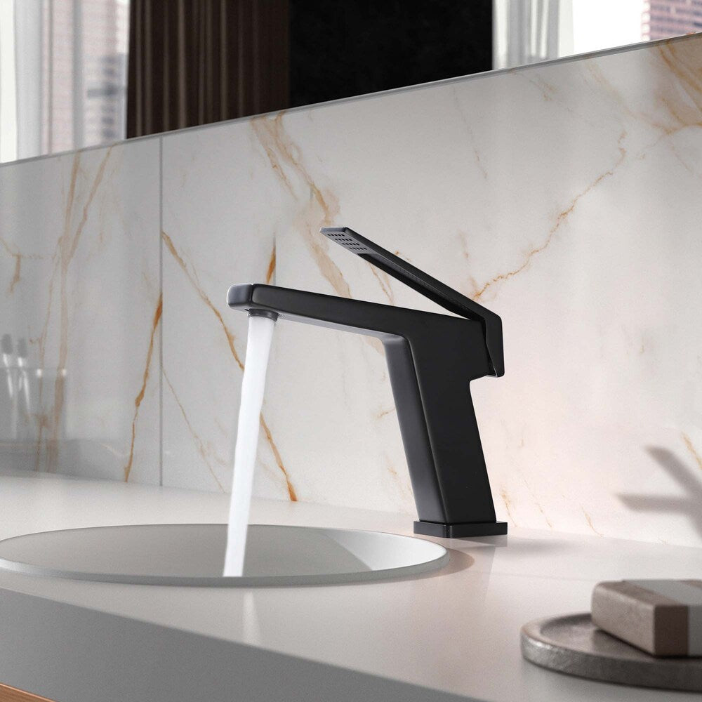 WBF4 Matte Black Single Hole Bathroom Sink Faucet with Single Handle