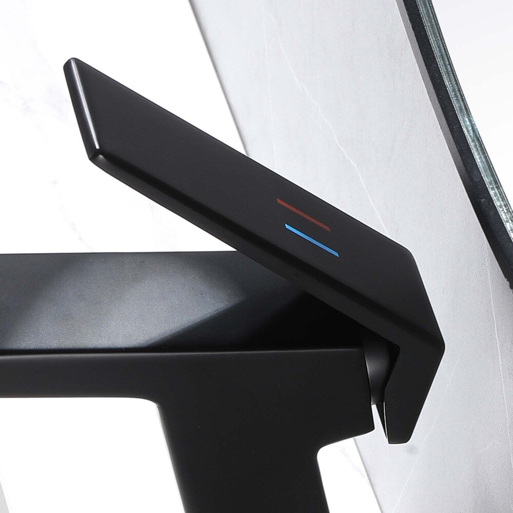WBF4 Matte Black Single Hole Bathroom Sink Faucet with Single Handle