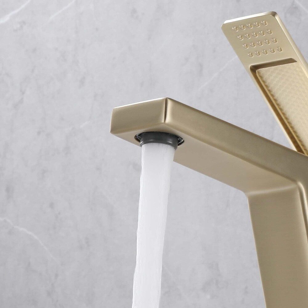 WBF4 Brushed Gold Single Hole Bathroom Sink Faucet with Single Handle