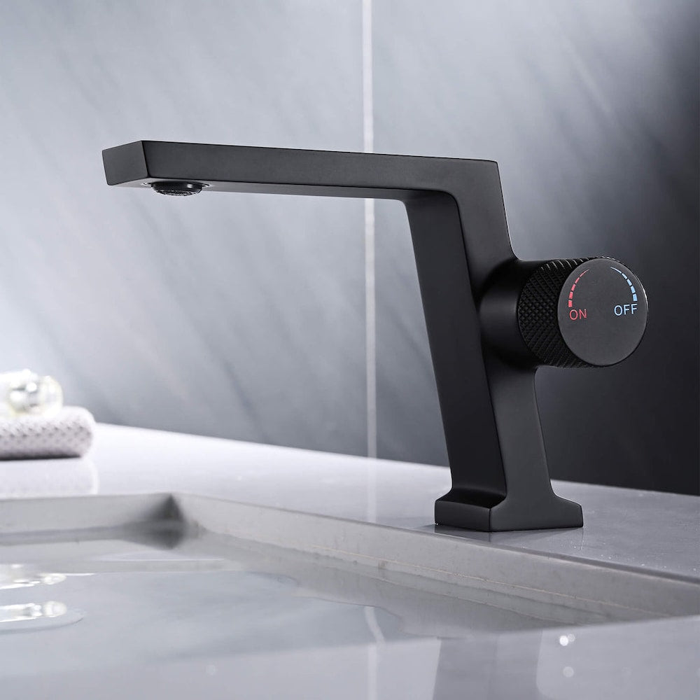 WBF7 Matte Black Single Hole Bathroom Sink Faucet with Single Handle