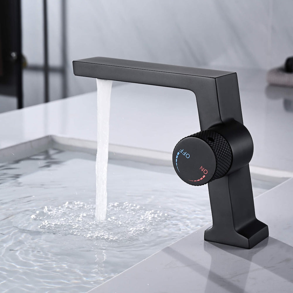 WBF7 Matte Black Single Hole Bathroom Sink Faucet with Single Handle