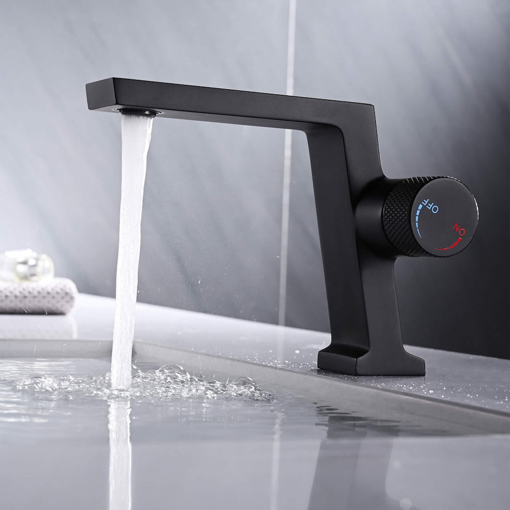WBF7 Matte Black Single Hole Bathroom Sink Faucet with Single Handle